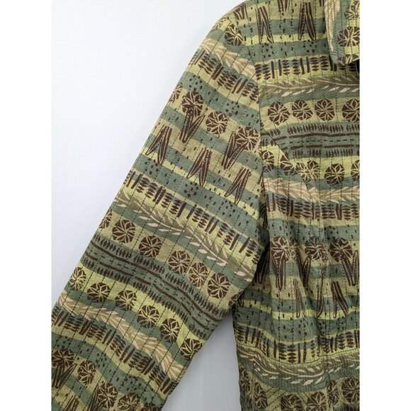 Quilted Tapestry Blazer Jacket Women Size L Earthy Boho Cottage Indie Folk Y2K - Picture 4 of 9